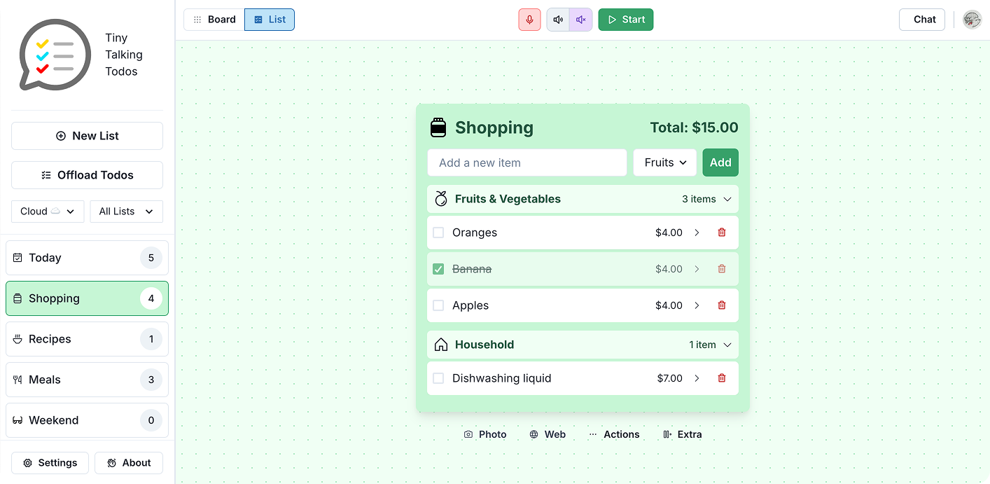 Shopping list