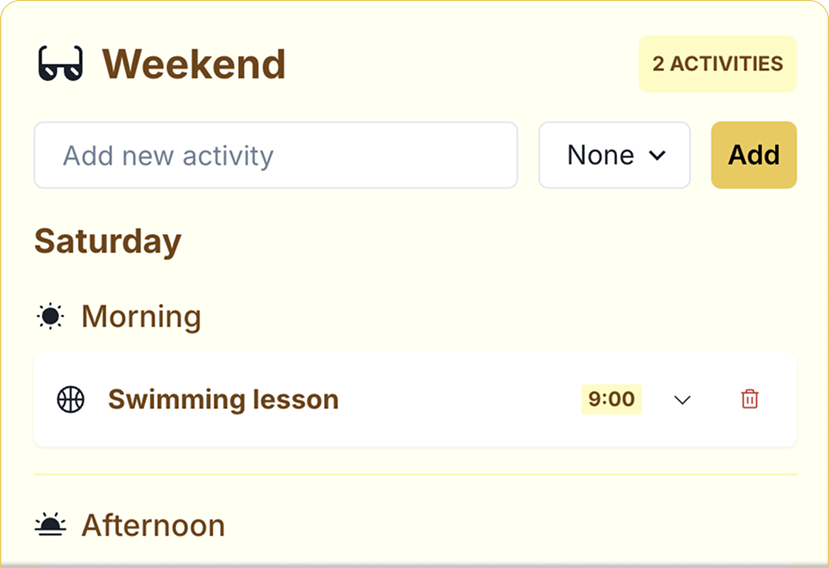 Weekend list